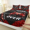thumbnail image 3 of Manfei Cartoon Console Full Size Sheets,Gamer Gaming Bed Sheets,Modern Geometric Hexagon Sheet Sets For Adults,Luxury Bedroom Decor,4-Piece, 3 of 7