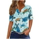 thumbnail image 2 of Puntoco 2024 Tops de verano para mujer, camisetas de verano para mujer, vacaciones, cuello en V, camisas de manga corta, casual, suelta, primavera, vintage, estampado floral, cómoda túnica, 2 of 5