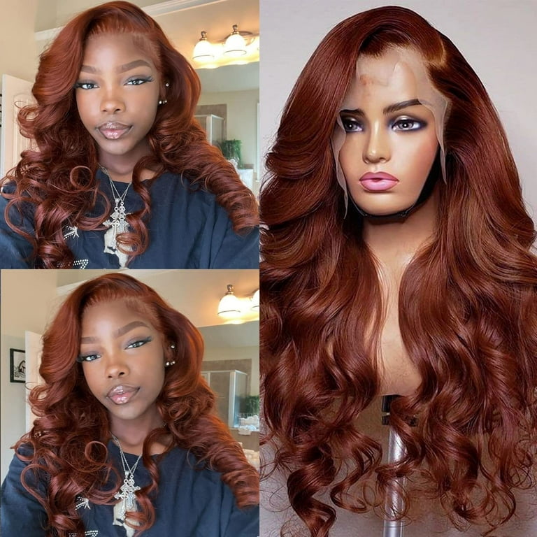 Lace front wig auburn cheap