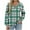 Green, variant on HAiming Womens Long Sleeve Plaid Shirt V Neck Pullover Casual Tops Blouse Fall Winter Trendy Clothes