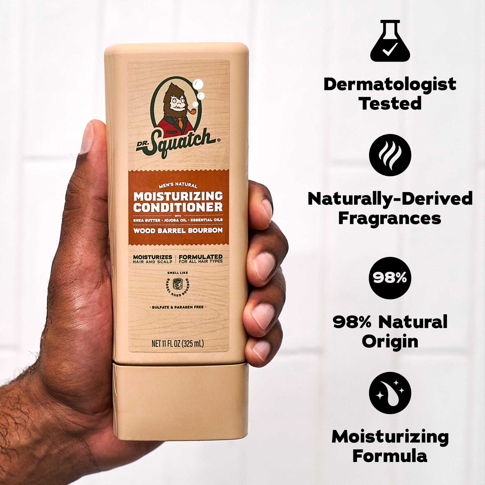 Dr. Squatch Mens Hair Moisturizing Conditioner, Natural Sulfate
