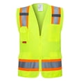 thumbnail image 7 of ProtectX High Visibility Reflective Safety Vest for Men Women Hi Vis Work Construction Vest with Pockets Class 2 Neon Green 3X-Large, 7 of 7