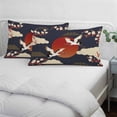 thumbnail image 3 of Japanese Style Pillow Covers, Linen Long Throw Pillow Case, Modern Cranes Cherry Flower Wave Red Blue Holiday Pillow Protector Decorative Cushion Cover for Living Room/Bedroom 12" x 20", 3 of 8