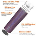 thumbnail image 4 of Stainless Steel Insulated Skinny Tumbler - THILY 22 oz Travel Cup with Lid and Straw, Portable, Reusable, for Ice Coffee, Beer, Gifts for Women & Girl, Glitter Red-Brown, 4 of 6
