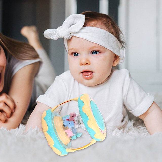 Jouets pour Garçon de 2 Ans Bébé Joyeux Go Rond, Tambour à Main, Projection 3D, Musique, Racontage, Éducation Préscolaire, Jouets pour Tout-Petits en Liquidation