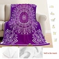 thumbnail image 5 of Purple Boho Blanket Soft Cozy Warm Throw Blanket for Couch, Plush Fuzzy Flannel Fleece Blankets for Sofa, Vintage Ethnic Abstract Geometric Aesthetic Bed Blankets Lightweight Gifts for Women, 40"x50", 5 of 9