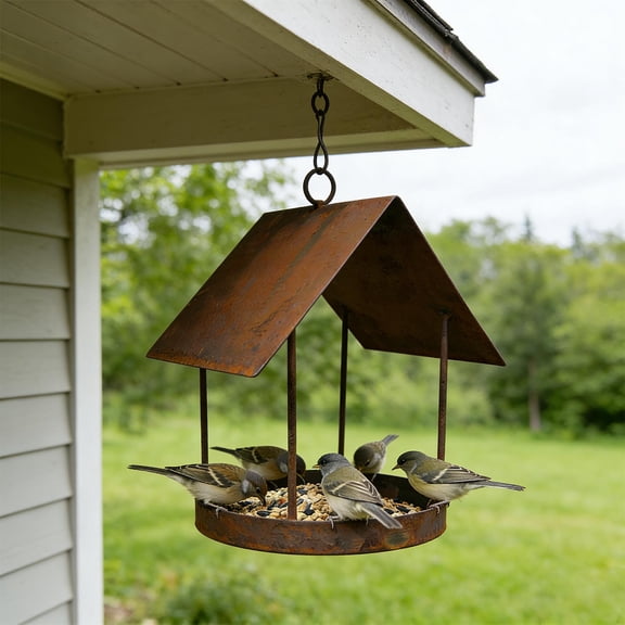 Backyard Birdfeeder Bird Feeder for Outdoor Hanging Trays for Attracting Wild Birds Craft Ornament Garden Yard Outside