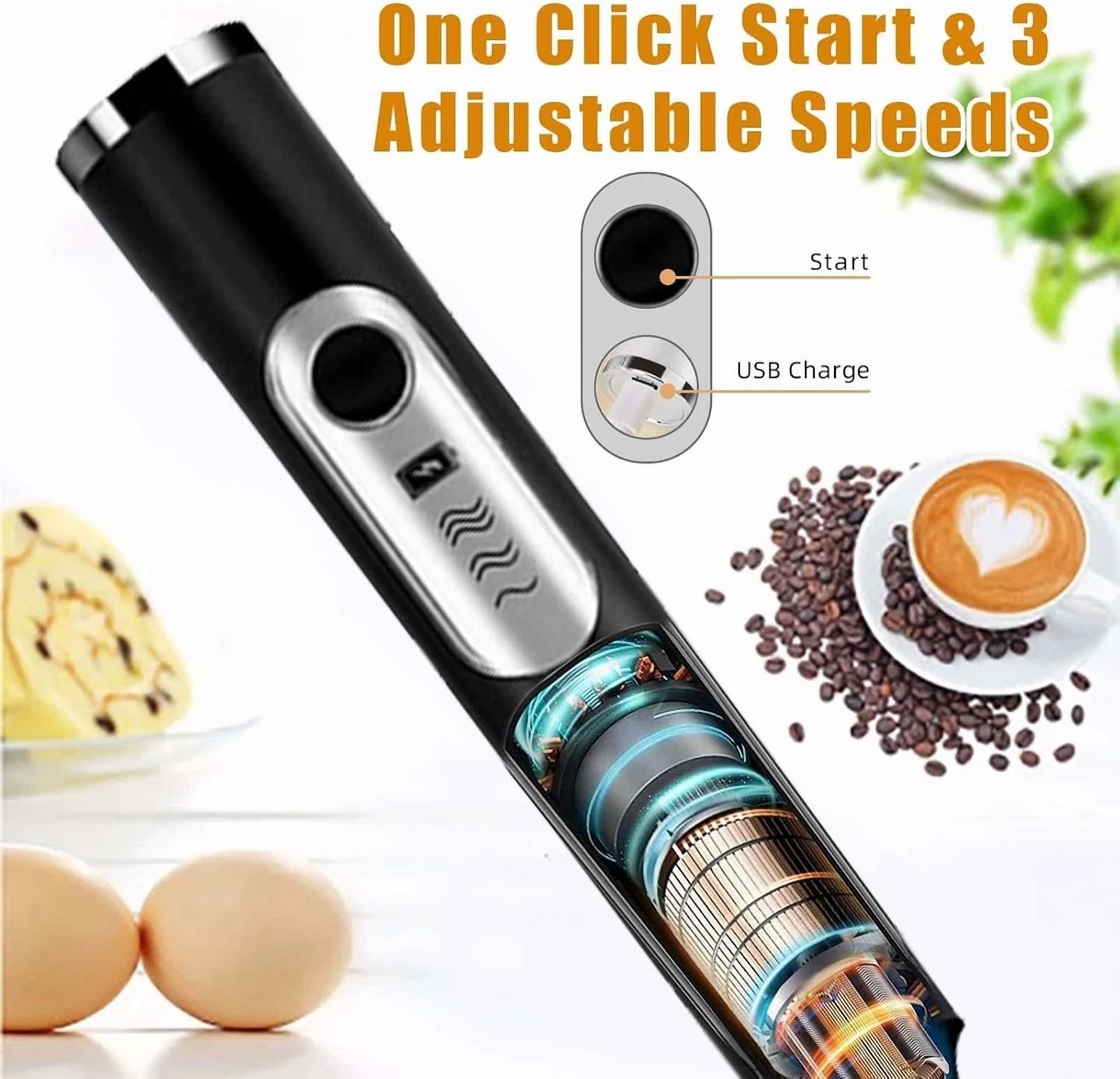 Immersion Electric Blender Milk Frother Handheld Usb Charging Wireless Mini Mix