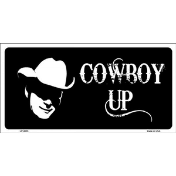 Cowboy avec la Plaque d'Immatriculation de Silhouette de Cowboy