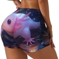 thumbnail image 3 of Athletic Shorts for Women, Dreamy Bioluminescent Axolotl C Seam Womens Shorts High Waisted Sport Running Workout Gym, 3 of 8