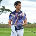 thumbnail image 3 of Rateoe Night Sky Winged French Bulldog Pattern Men's Short Sleeve Polo Shirts, Golf Polo Shirts Short Sleeve Performance Moisture Wicking Dry-X-Large, 3 of 6