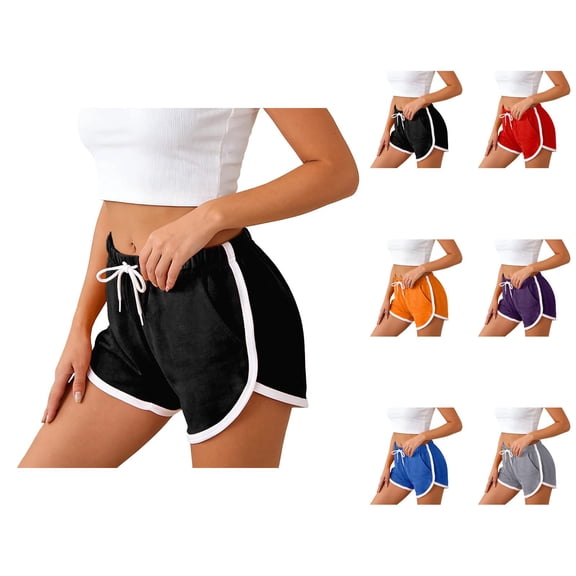 Athletic Running Shorts for Women Summer Casual Lightweight Elastic Waist Fitted Workout Gym Shorts with Pockets