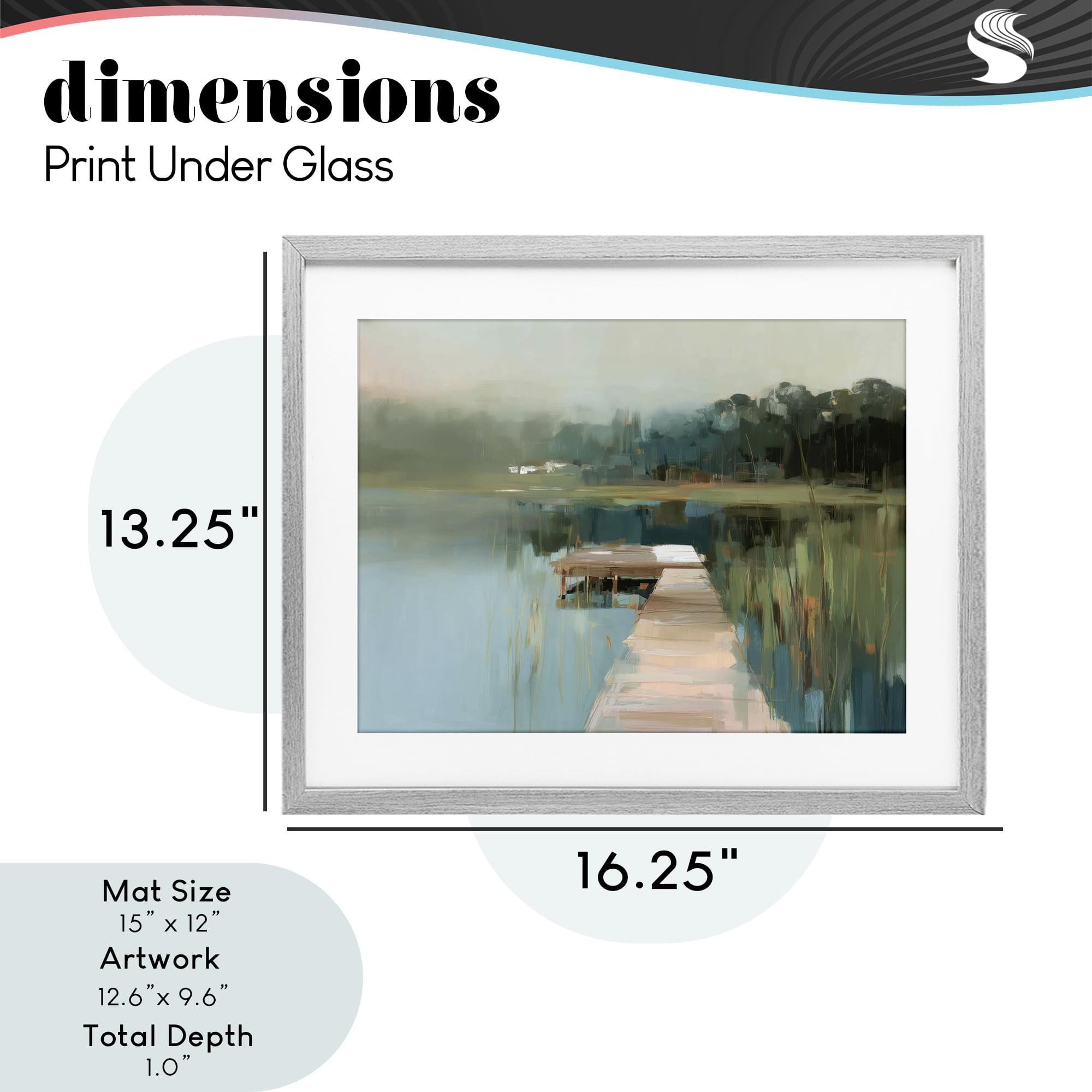 Stupell Industries Marsh Pier Abstraction Gray Framed Print Under Glass, design by Kim Curinga