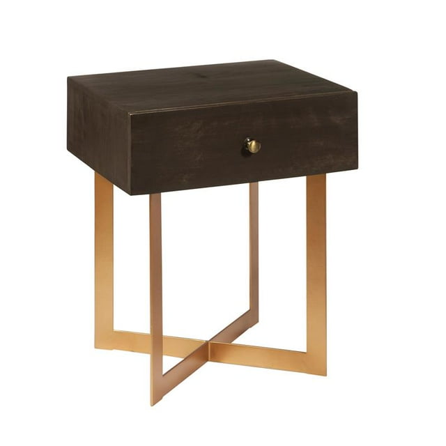 HomeFare Bois un Tiroir Or X Base Table d'Appoint