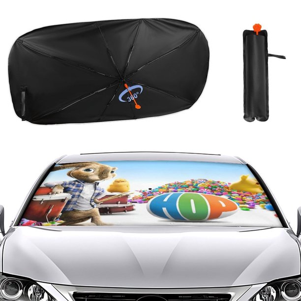 Hop Sombrilla Solar para Auto - Protector de Parabrisas Plegable | Cortina Solar Delantero | Bloqueo UV y Aislamiento de Calor 133x73cm