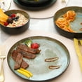 thumbnail image 4 of Euro-Nordic Stoneware 20pc Dinnerware Set, Reactive Glaze (Bubble Green, 20pc Set), 4 of 13
