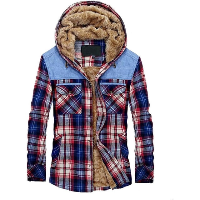 Camisas de franela para hombre, camisas gruesas y cálidas de algodón, chaquetas de polar a cuadros