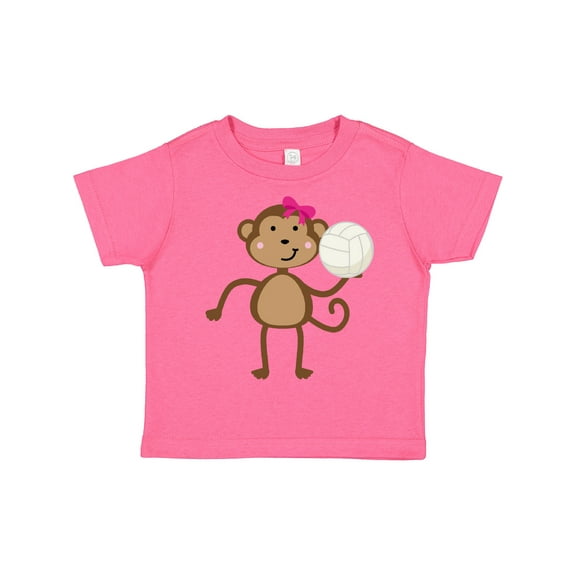 Inktastic Cute Volleyball Girl Monkey Girls Toddler T-Shirt