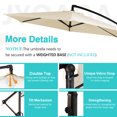 thumbnail image 5 of Sobaniilo Patio Umbrella 360 Degree Rotating Suspended Offset Outdoor Cantilever Umbrella with Easy Tilt Crank Cross Base Awning Ribs UV Protection Waterproof for Garden,Deck,Backyard,Pool, 5 of 7