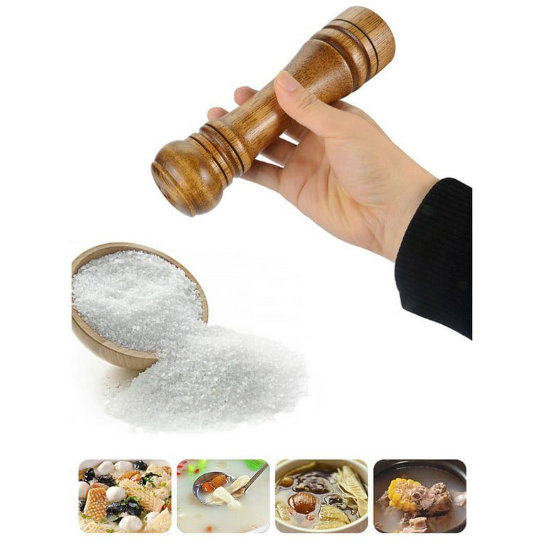 Gennua Kitchen Wooden Salt and Pepper Grinder Set: Refillable Salt