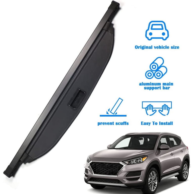 Danti Black Retractable Rear Trunk Cargo Luggage Security Shade Cover