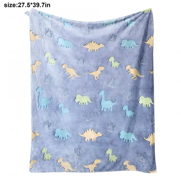 AUQ Glow In The Dark Blanket Stars Space Dinosaur Throw Blanket Gifts For Kids Soft Cozy Fluffy Luminous Plush Throw Blankets Unique Gifts For Boys Girls