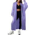 thumbnail image 1 of Comdrip Long Cardigans for Women! Long Cardigans for Women Open Front Cable Knit Cardigan Open Front Oversized Draped Sweater Outerwear Fall Cardigans for Women Light Violet S, 1 of 4