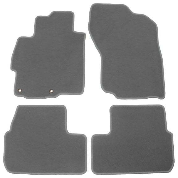 Ikon Motorsports 4PCS Front & Rear Auto Car Floor Mats Carpets Replacement Compatible With 2008-2017 Mitsubishi Lancer Gray Nylon 2009 2010 2011 2012 2013 2014 2015 2016