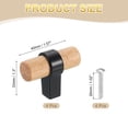 thumbnail image 2 of Uxcell 4 Pack T-Bar Wooden Drawer Pulls, 1.57" x 0.71" Wood Cabinet Pulls Single Hole Drawer Knobs with Black Base and Screws for Home Kitchen Room Closet Cupboard, Beech, 2 of 6