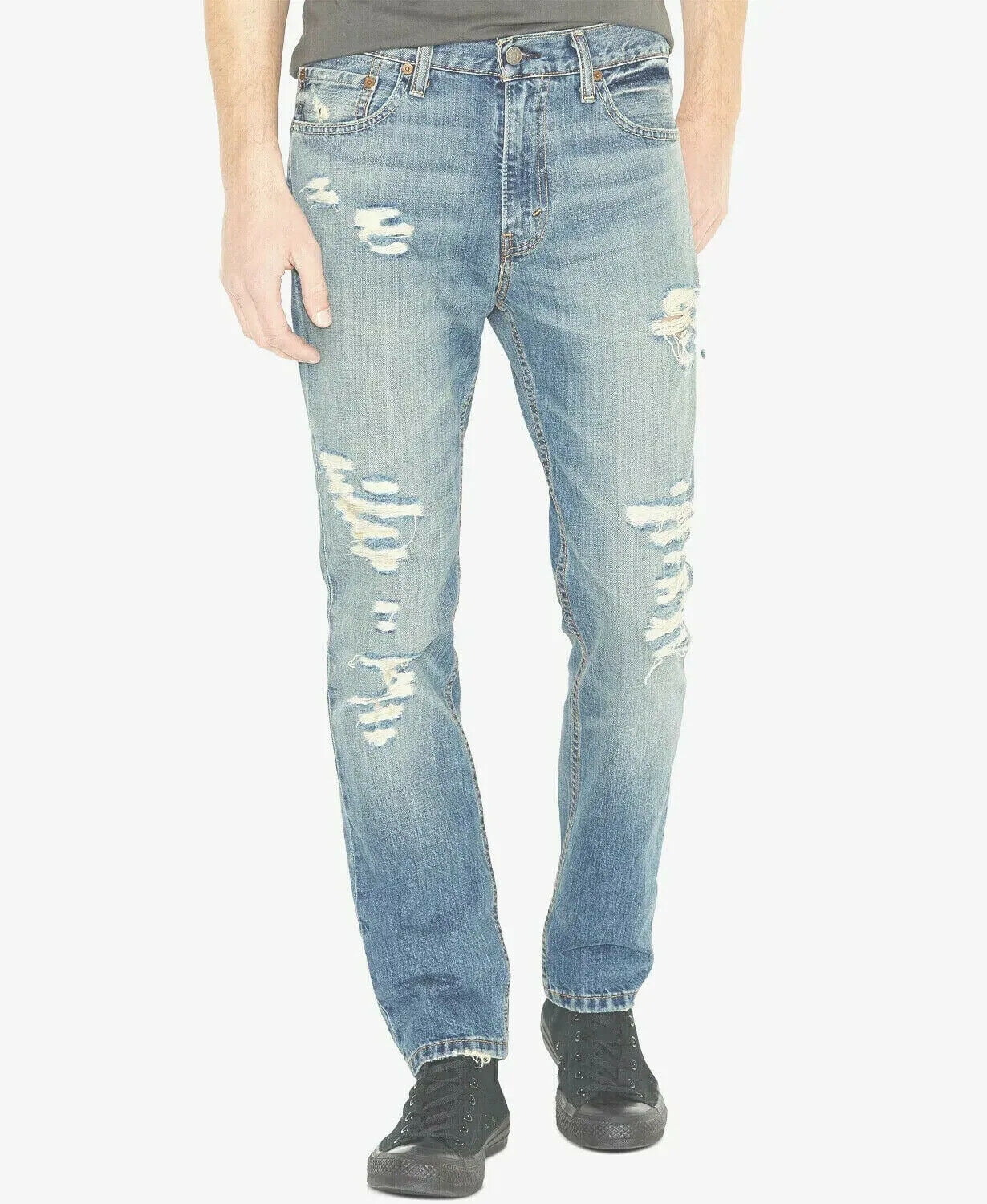 Levi's Men's 511™ Slim Fit Rip and Repair Jeans Light Blue Size 40x32 -  