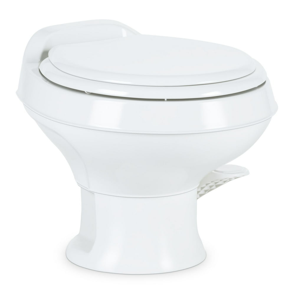 Dometic 302301671 300 Series Low Profile Heavy Duty Plastic RV Toilet, White