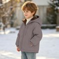 thumbnail image 3 of CYRBOKO Boys Fleece Lined Jackets with Pockets, Long Sleeve Zip Up Winter Warm Full Zip Hooded Outerwear Boys Coats Dark Gray Size 4-5 T, 3 of 8