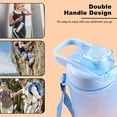 thumbnail image 5 of Sports Water Bottle with Straw,32oz,With Both Time Marker and Water Volume Marker,Leak Proof Thickened,BPA-Free,Adults and Kids Love It,Apply To Gym,Outdoor,Travel(Blue-Pink Gradient), 5 of 7