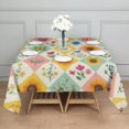 thumbnail image 3 of Pioneer Flower Floral Print Pattern Square Tablecloth,Waterproof Square Table Cover,Wipeable Spillproof Washable Table Cover for Home Kitchen Party Decor 52"x52"(132x132cm), 3 of 6