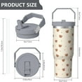 thumbnail image 5 of 1pc Small bow 30oz Tumbler with Straw & Handle - Insulated Stainless Steel Cup | Holiday Gift for Man Women (Christmas, Valentine's, Birthday), 5 of 7
