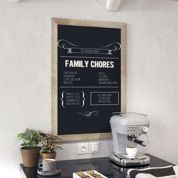 HBCY Creations Weathered Magnetic Wall Chalkboard, Extra Large Size 24" x 36", Framed Decorative Chalkboard with Eraser - For Kitchen, Weddings, Menus and More!