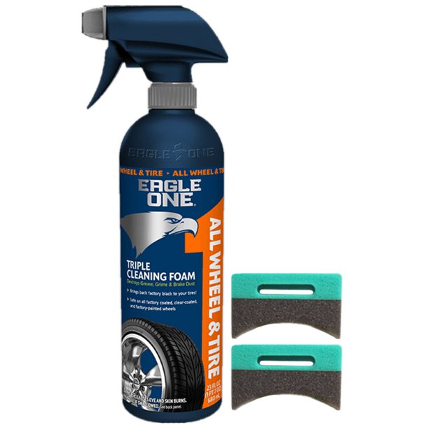 Eagle One All Wheel and Tire Cleaner 23 oz, Bundled with Two Tire Pads (3 Items)