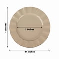 thumbnail image 4 of Balsa Circle 10 Taupe 11" Round Disposable Salad Dinner Plastic Plates Gold Wavy Trim Wedding Party Tableware, 4 of 7