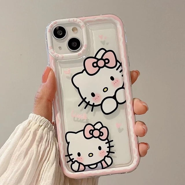 Nueva funda para teléfono Apple 15promax/14 con avatar de Hello Kitty, 12/11, todo incluido, XS/XR, suave, 7/8Plus, para mujer