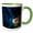 Green/White, variant on 3drose, Bubbling Water of a Forest Brook. Small Waterfall Digital Painting, 15oz Two-tone Red Mug