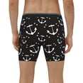 thumbnail image 2 of Men's Boxer Briefs, white anchor star black Soft and Breathable Mens Underwear Boxer Briefs With Widen Waist, 2 of 5