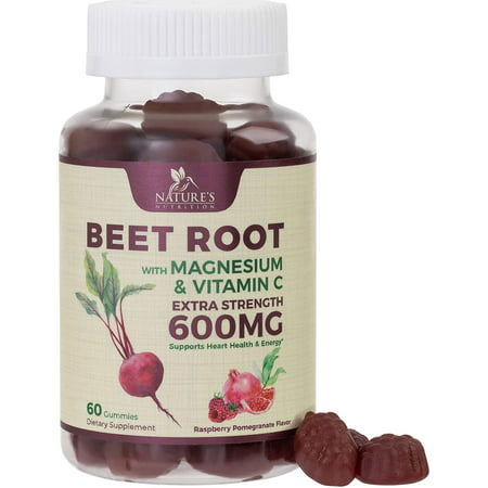 Beet Root Gummies Extra Strength 600mg - Natural Nitric Oxide...