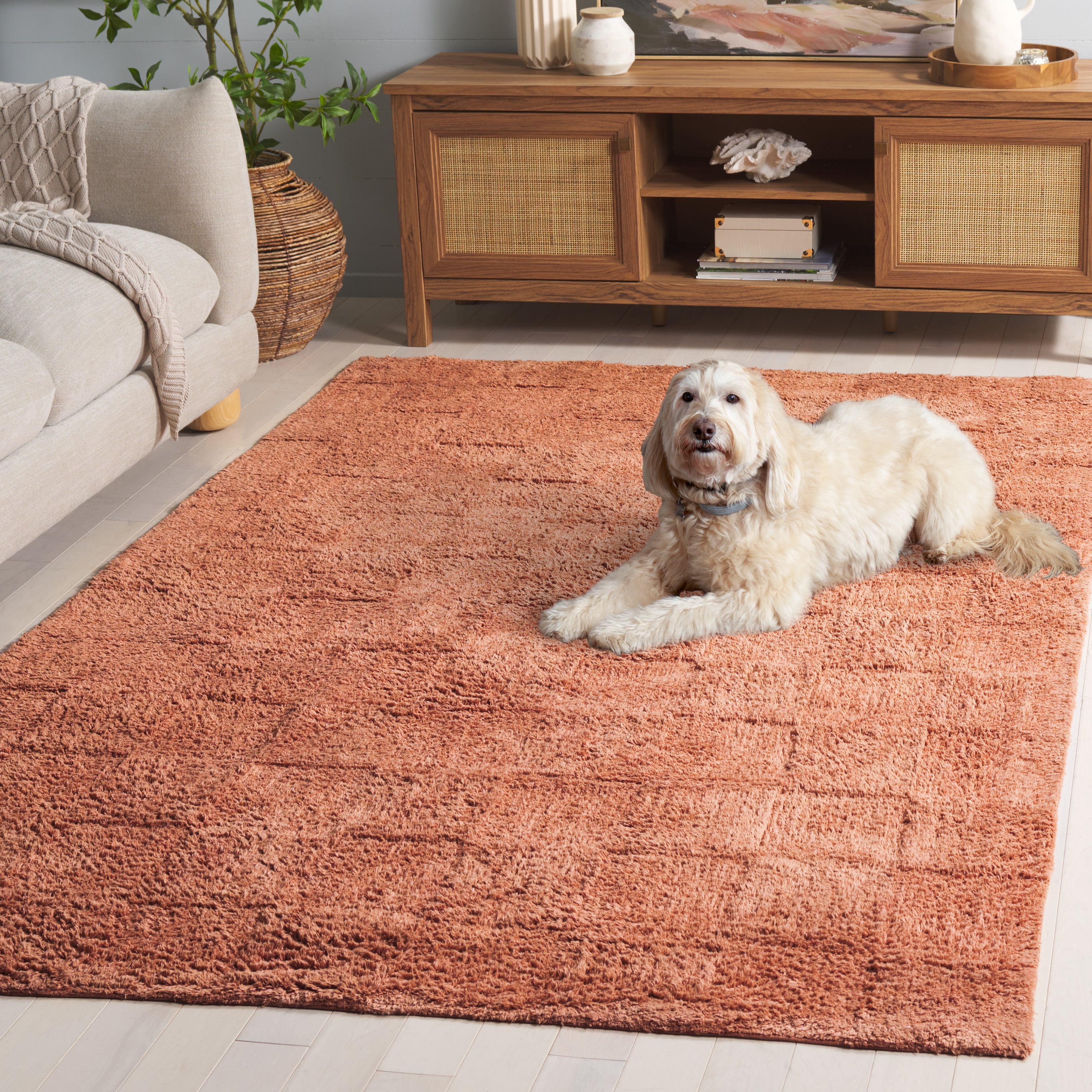 Safavieh Easy Care Coty Checkered Area Rug, Rust, 6' x 6' Square