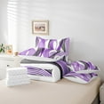 thumbnail image 4 of Erosebridal Chic Geometric Bedding Sets Full Size, Orchid Stripes Comforter Sets with Sheets, Abstract Decor, Reversible 7-Piece, 4 of 5