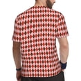 thumbnail image 2 of Wukai Red and Brown Squares Print Men's Short-Sleeved Mesh T-Shirt,Quick-Dry Short Sleeve Workout T-Shirt-6X-Large, 2 of 8