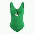 thumbnail image 4 of TOWED22 Maternity Swimsuit One Piece Maternity Bathing Suit Round Neck Adjustable Shoulder Strap Pregnancy Swimwear(Z03-Green,L), 4 of 6