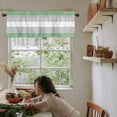 thumbnail image 5 of Green Grey Stripe Valances for Windows Farmhouse Kitchen Curtains Valances Rod Pocket Valance Curtains for Kitchen Windows Modern Art Horizontal Striped Window Valances for Bathroom Bedroom 54"x18", 5 of 6