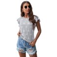 thumbnail image 4 of JWD Summer Ruffle Short Sleeve Knit Tunic Tops Shirts Tank Tee Blouse For Women, 4 of 6