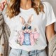 thumbnail image 2 of Camiseta de Cuello Redondo de Manga Corta de la Mujer, Top de Moda para Invierno Y Primavera Impresa de Navidad Casual 3/4, 2 of 7