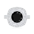 thumbnail image 5 of Rosec Jewels Certified Lab Grown Black Diamond Engagement Ring with Double Halo - Black and White Ring for Women - AAAA Quality, 10K White Gold, US 11.50, 5 of 9